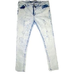 Acid Washed Distressed Highway Skinny Jeans